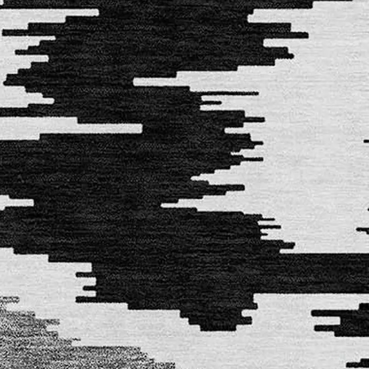 8' X 10' Black Gray And Silver Abstract Washable Indoor Outdoor Area Rug