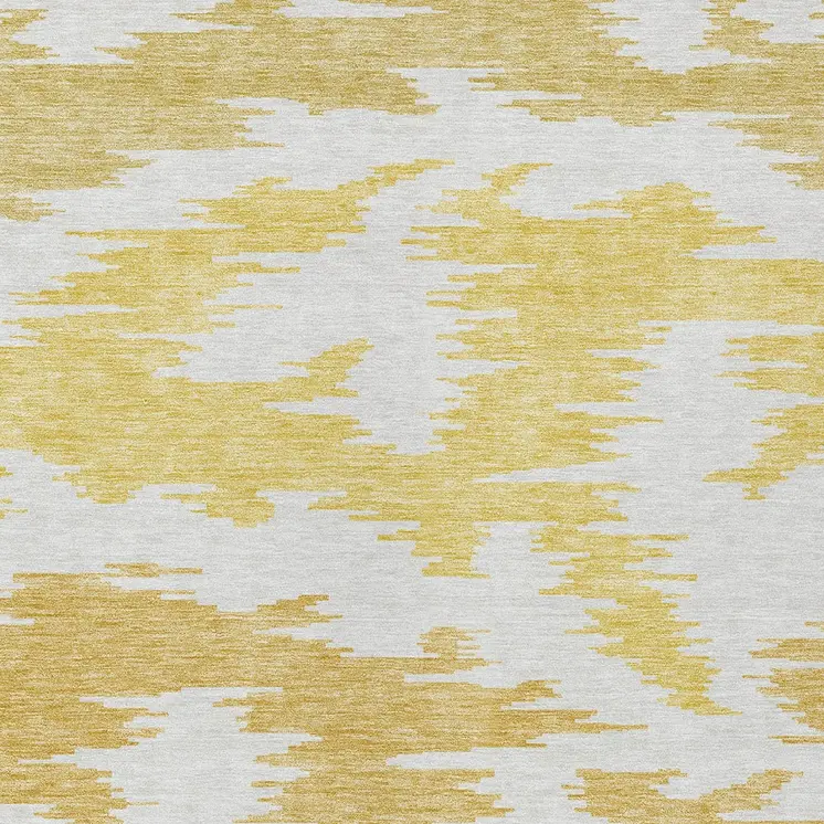 9' X 12' Gold Beige And Wheat Abstract Washable Indoor Outdoor Area Rug