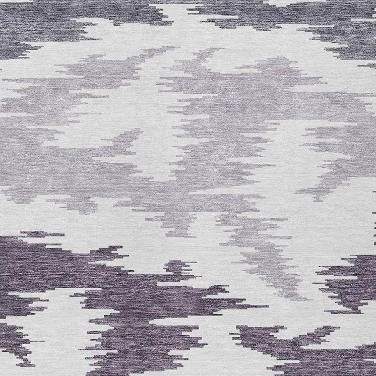 8' X 10' Purple Lavender And Ivory Abstract Washable Indoor Outdoor Area Rug