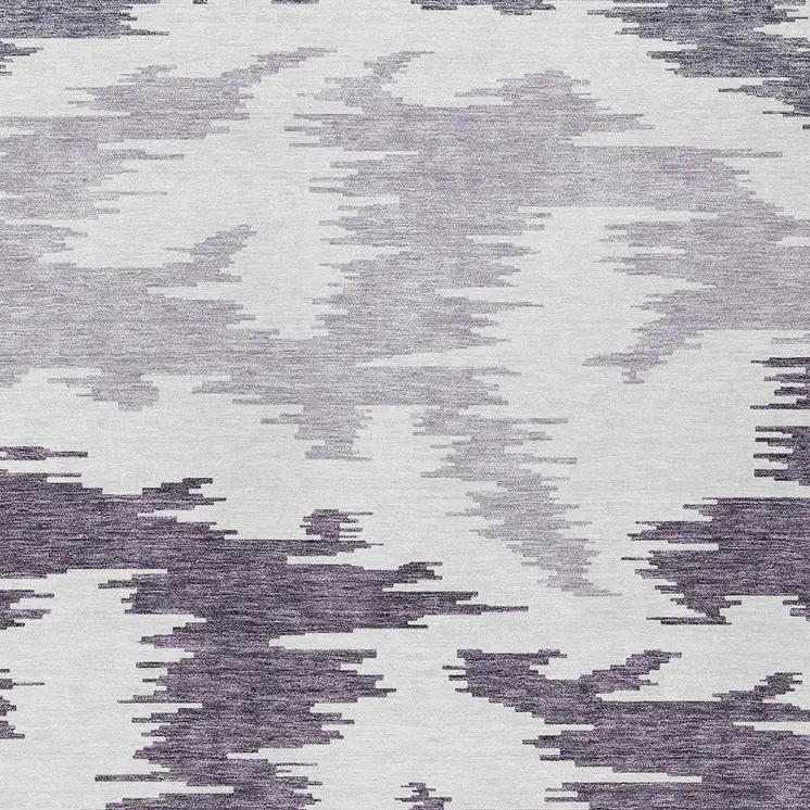 10' X 14' Purple Lavender And Ivory Abstract Washable Indoor Outdoor Area Rug