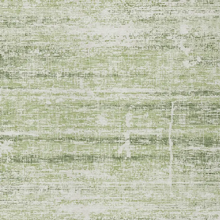 3' X 5' Artichoke Green And Ivory Abstract Washable Indoor Outdoor Area Rug