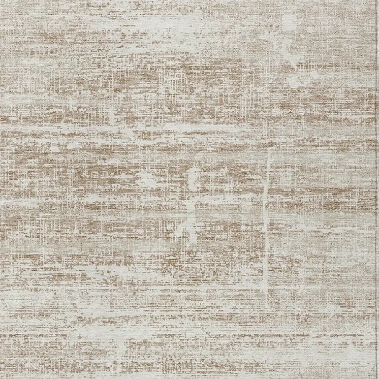 3' X 5' Beige Taupe And Ivory Abstract Washable Indoor Outdoor Area Rug