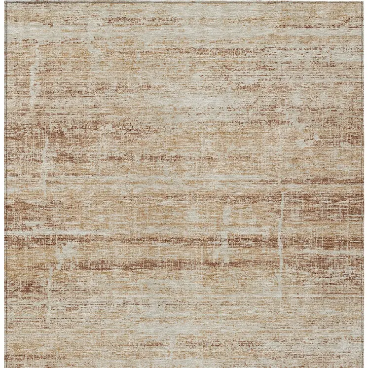 8' X 10' Copper Beige And Taupe Abstract Washable Indoor Outdoor Area Rug