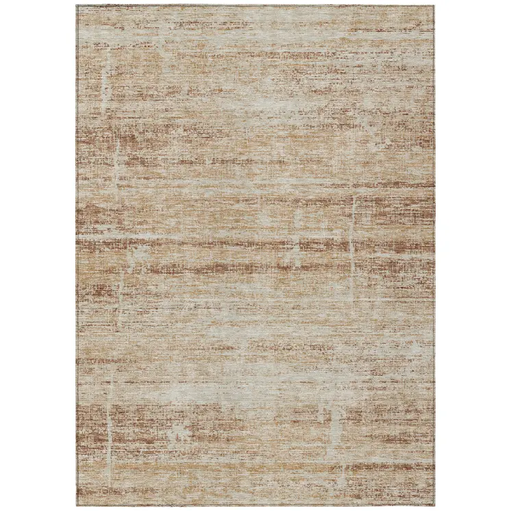 8' X 10' Copper Beige And Taupe Abstract Washable Indoor Outdoor Area Rug