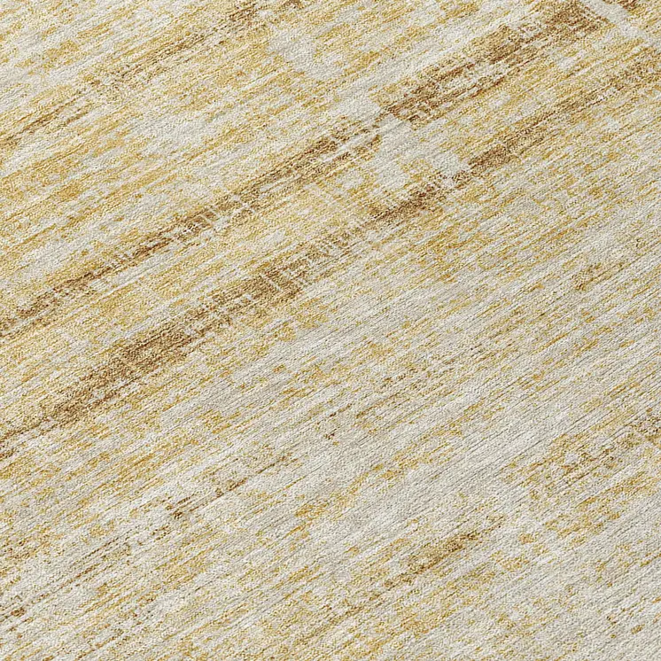 8' Gold Beige And Wheat Round Abstract Washable Indoor Outdoor Area Rug