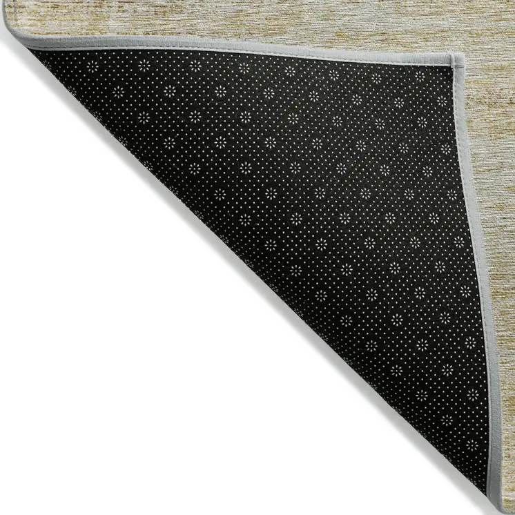 9' X 12' Gold Beige And Wheat Abstract Washable Indoor Outdoor Area Rug