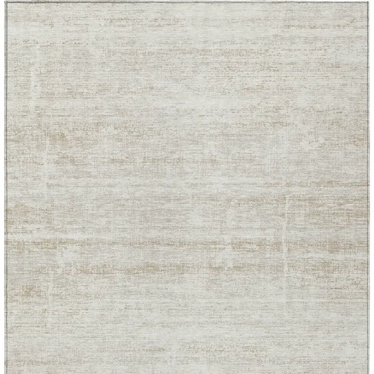 8' X 10' Ivory Beige And Tan Abstract Washable Indoor Outdoor Area Rug