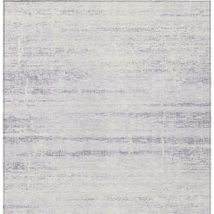 3' X 5' Lavender Purple And Ivory Abstract Washable Indoor Outdoor Area Rug