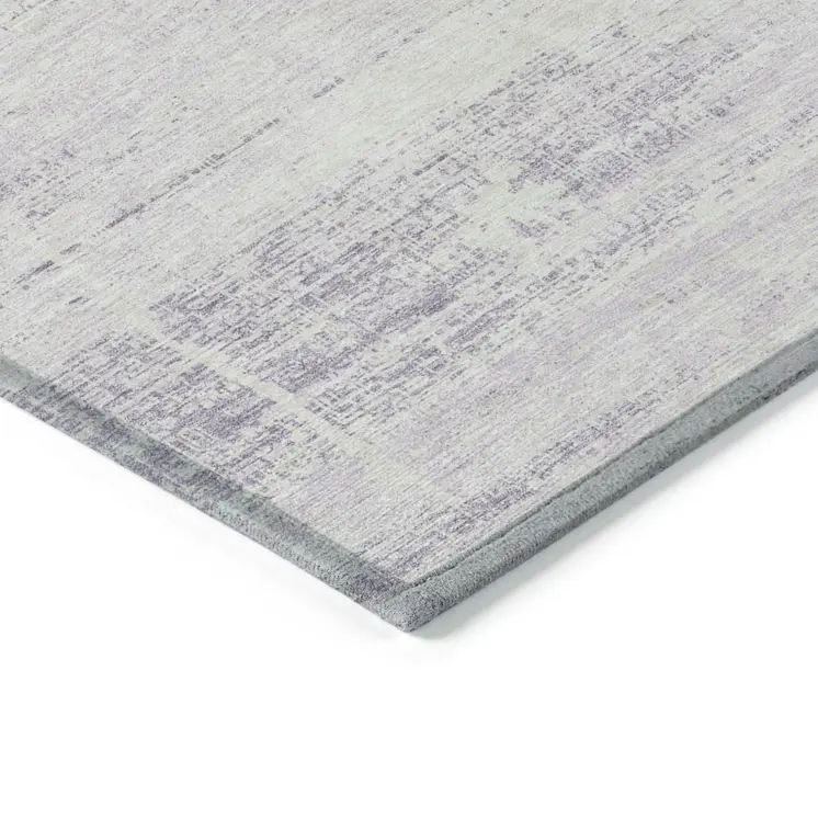 3' X 5' Lavender Purple And Ivory Abstract Washable Indoor Outdoor Area Rug