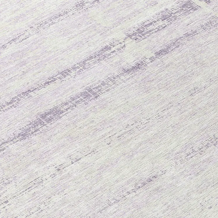8' Lavender Purple And Ivory Round Abstract Washable Indoor Outdoor Area Rug