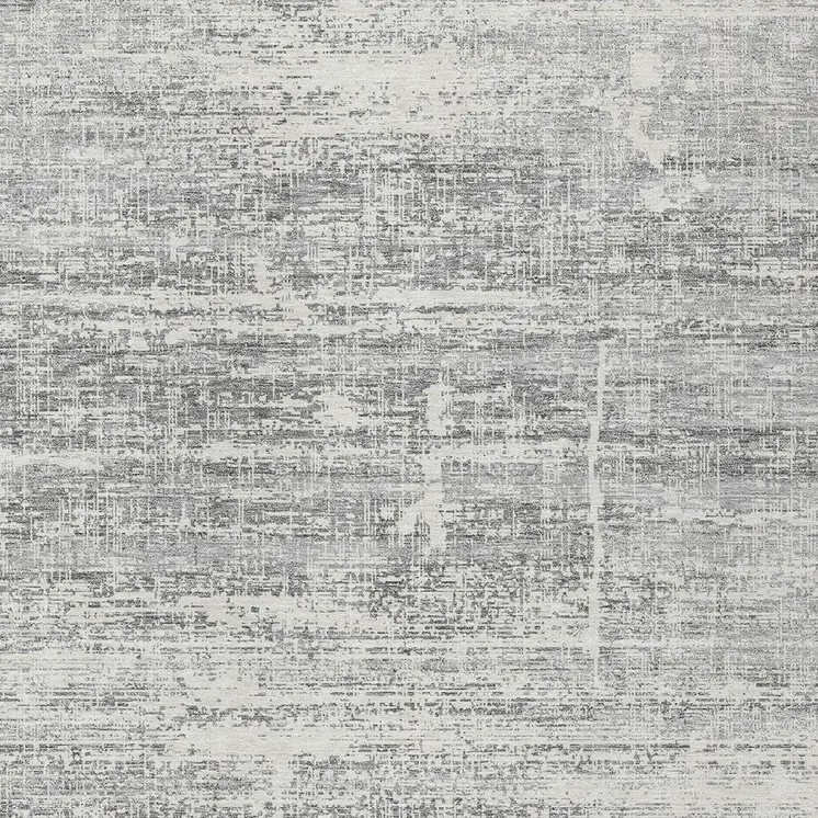 9' X 12' Silver Gray And Charcoal Abstract Washable Indoor Outdoor Area Rug