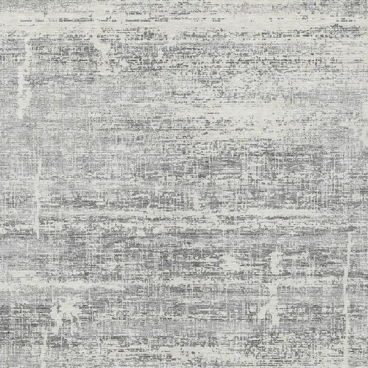 10' X 14' Silver Gray And Charcoal Abstract Washable Indoor Outdoor Area Rug