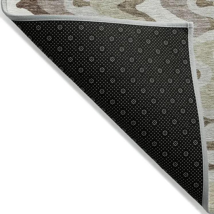 10' X 14' Beige Brown And Taupe Abstract Washable Indoor Outdoor Area Rug