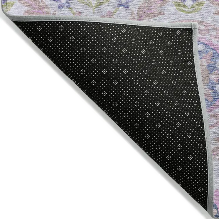 10' X 14' Blush Lavender And Purple Floral Washable Indoor Outdoor Area Rug