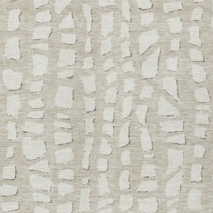 10' X 14' Beige And Ivory Abstract Washable Indoor Outdoor Area Rug