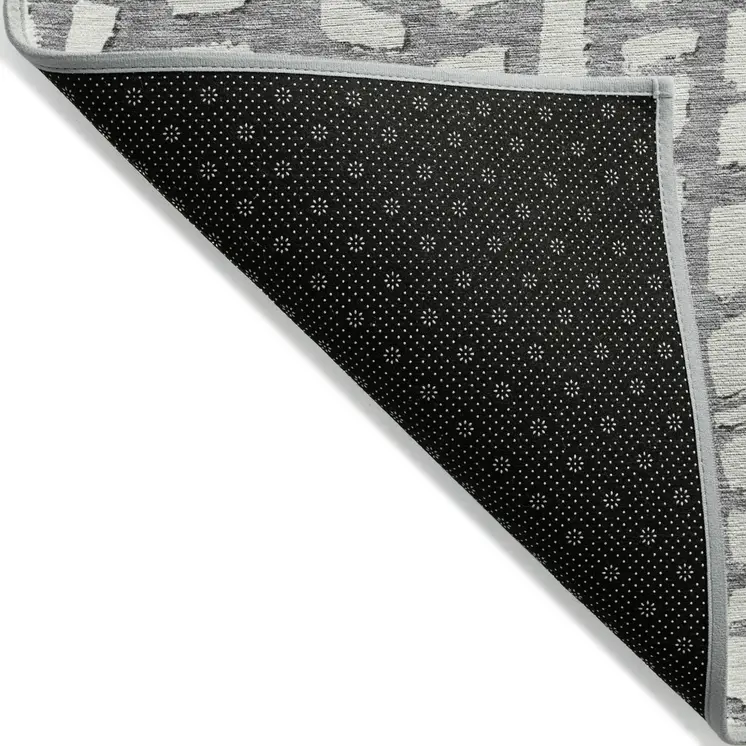 5' X 8' Gray And Ivory Abstract Washable Indoor Outdoor Area Rug