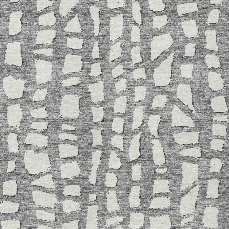 10' X 14' Gray And Ivory Abstract Washable Indoor Outdoor Area Rug