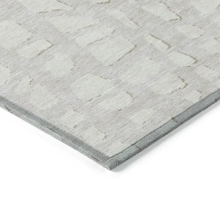 5' X 8' Ivory And Beige Abstract Washable Indoor Outdoor Area Rug