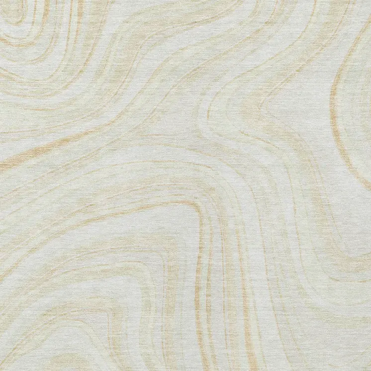 5' X 8' Ivory Beige And Tan Abstract Washable Indoor Outdoor Area Rug