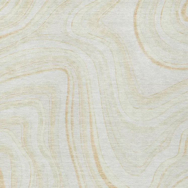 9' X 12' Ivory Beige And Tan Abstract Washable Indoor Outdoor Area Rug
