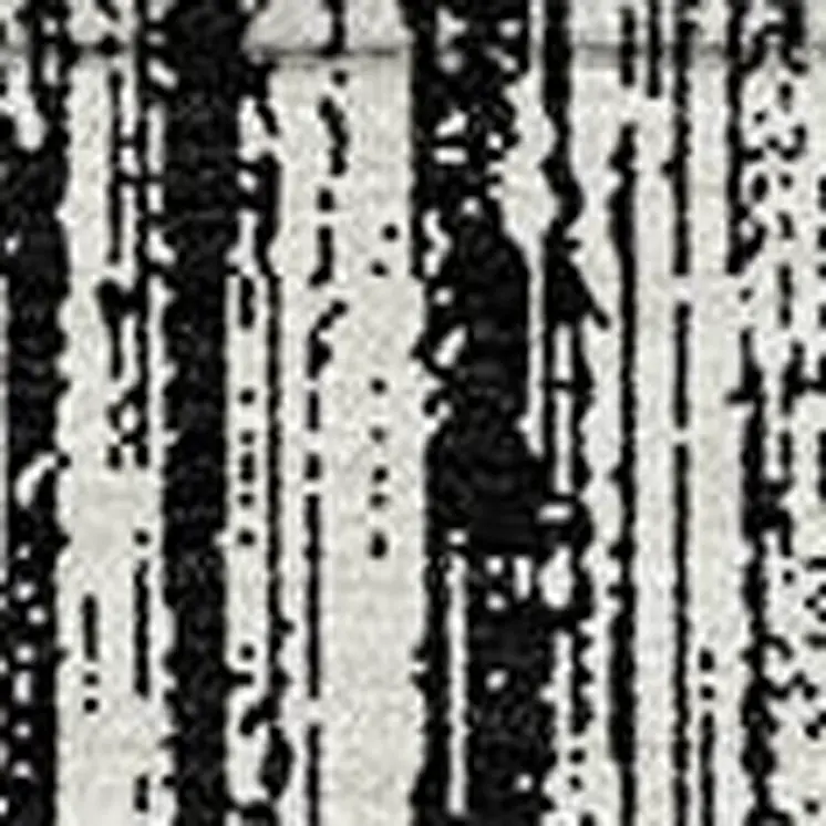 5' X 8' Black And Ivory Striped Washable Indoor Outdoor Area Rug
