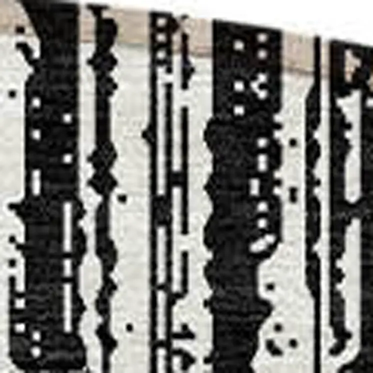8' Black And Ivory Round Striped Washable Indoor Outdoor Area Rug