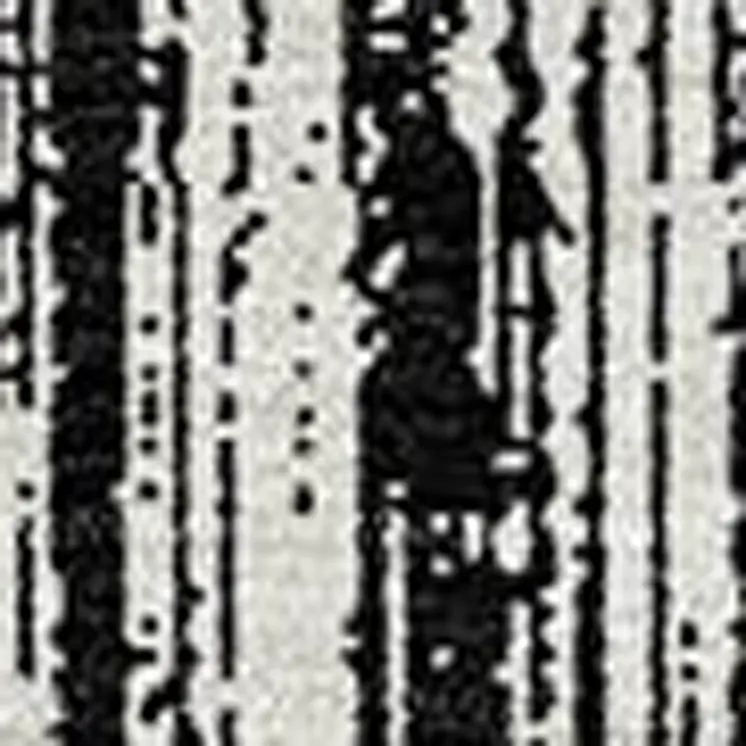 9' X 12' Black And Ivory Striped Washable Indoor Outdoor Area Rug