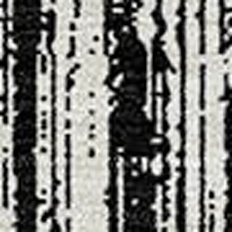 10' X 14' Black And Ivory Striped Washable Indoor Outdoor Area Rug