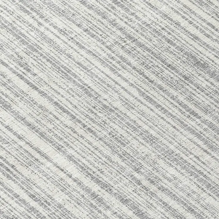 8' Gray And Silver Round Striped Washable Indoor Outdoor Area Rug