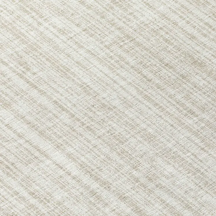 8' Ivory And Beige Round Striped Washable Indoor Outdoor Area Rug