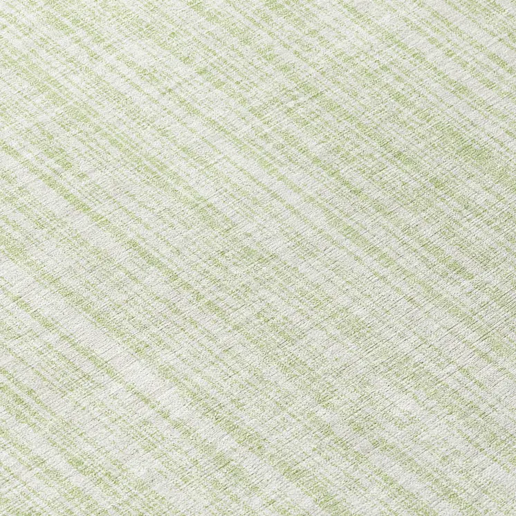 8' Mint Green And Ivory Round Striped Washable Indoor Outdoor Area Rug