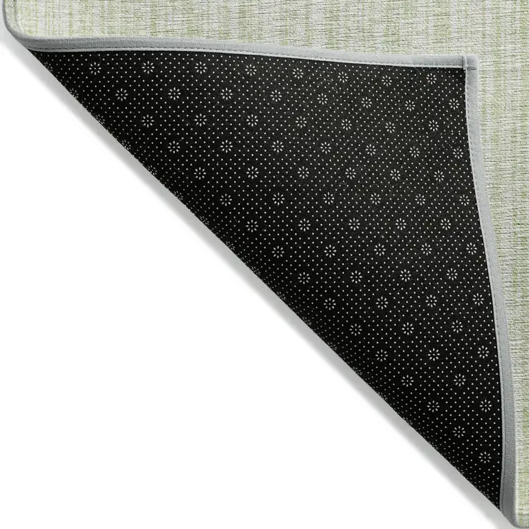 8' X 10' Mint Green And Ivory Striped Washable Indoor Outdoor Area Rug