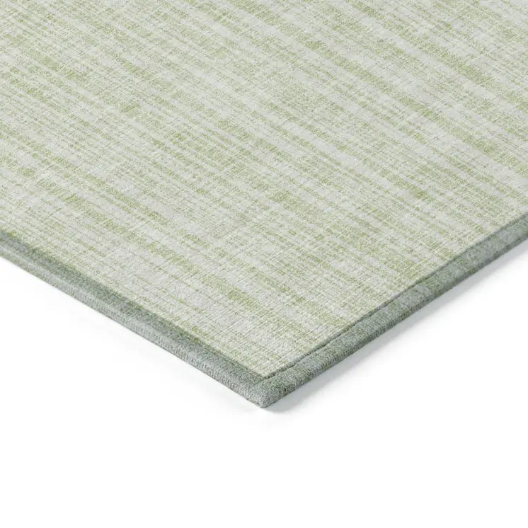 8' X 10' Mint Green And Ivory Striped Washable Indoor Outdoor Area Rug