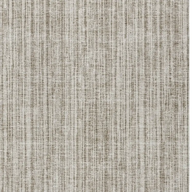 3' X 5' Taupe And Beige Striped Washable Indoor Outdoor Area Rug