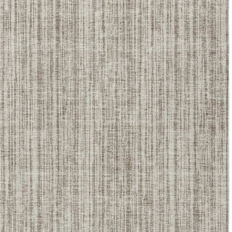 5' X 8' Taupe And Beige Striped Washable Indoor Outdoor Area Rug
