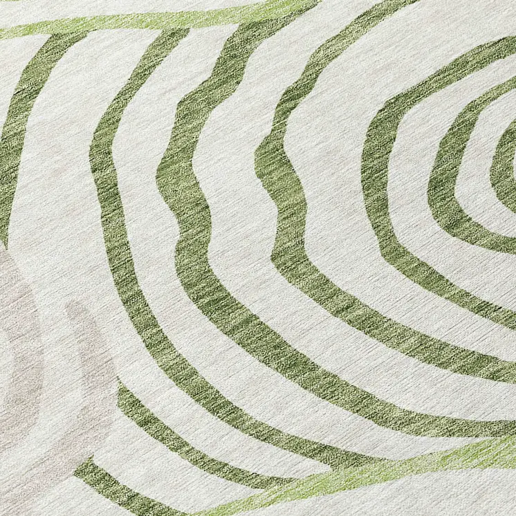 10' X 14' Artichoke Green And Fern Green Abstract Washable Indoor Outdoor Area Rug