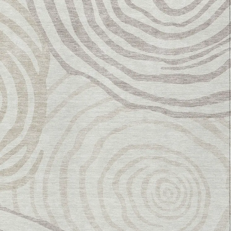 8' X 10' Ivory Beige And Khaki Abstract Washable Indoor Outdoor Area Rug