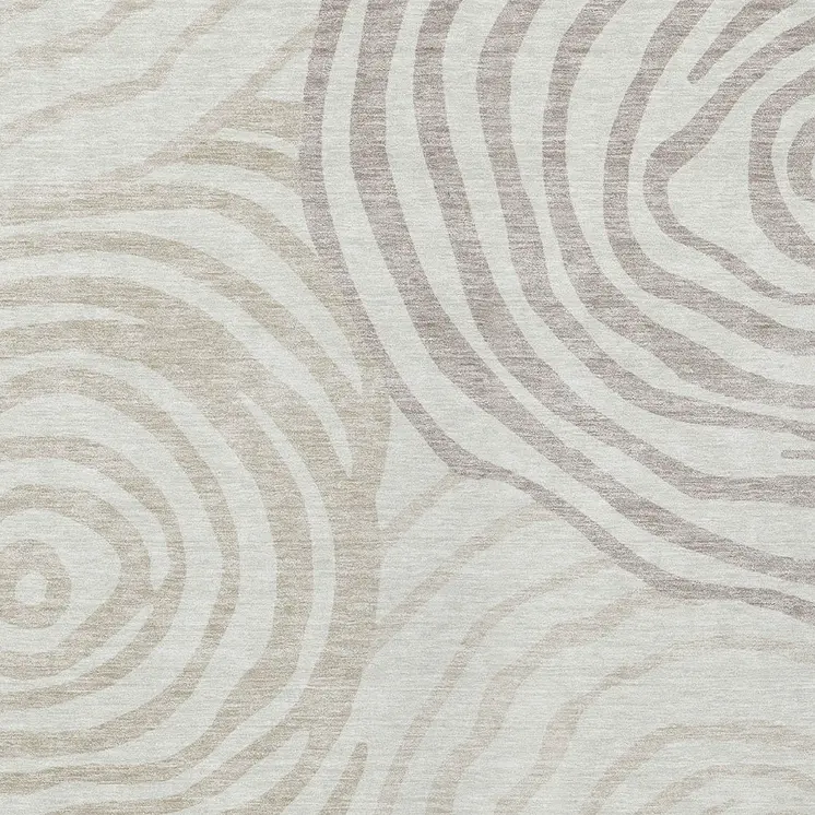 9' X 12' Ivory Beige And Khaki Abstract Washable Indoor Outdoor Area Rug