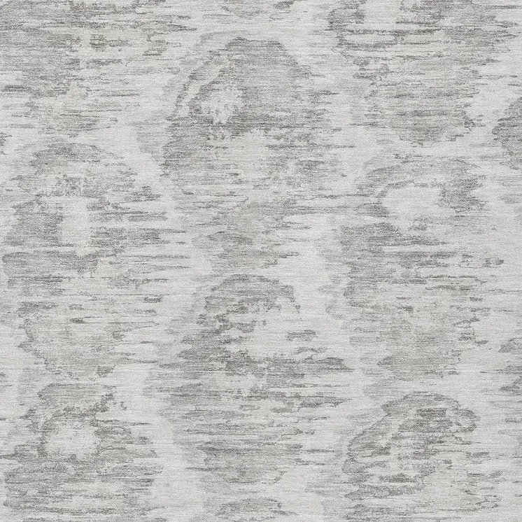 5' X 8' Ivory Silver And Taupe Abstract Washable Indoor Outdoor Area Rug