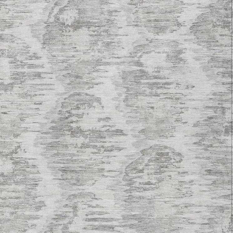 10' X 14' Ivory Silver And Taupe Abstract Washable Indoor Outdoor Area Rug