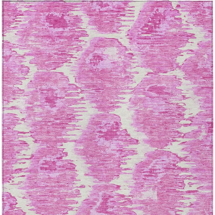 8' X 10' Pink Blush And Mauve Abstract Washable Indoor Outdoor Area Rug