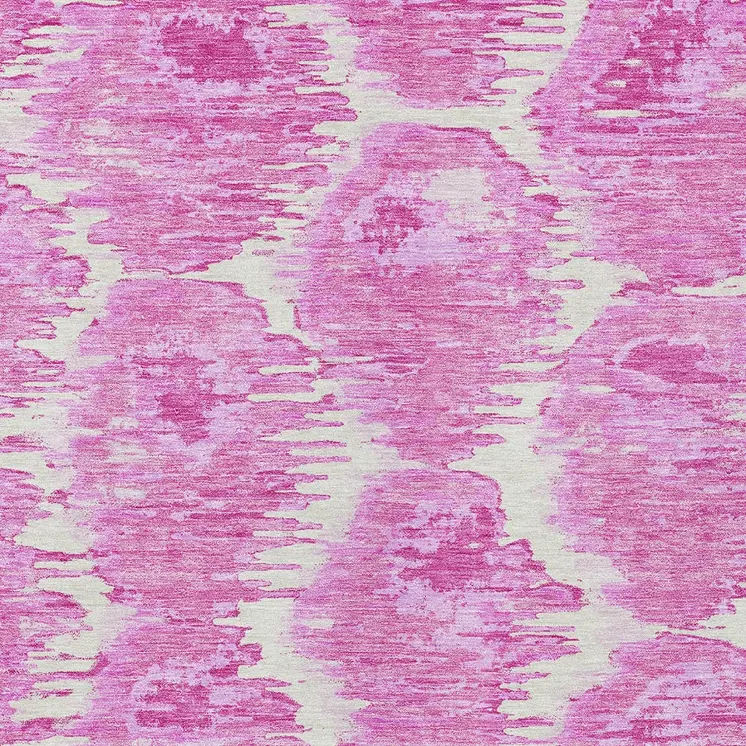 10' X 14' Pink Blush And Mauve Abstract Washable Indoor Outdoor Area Rug
