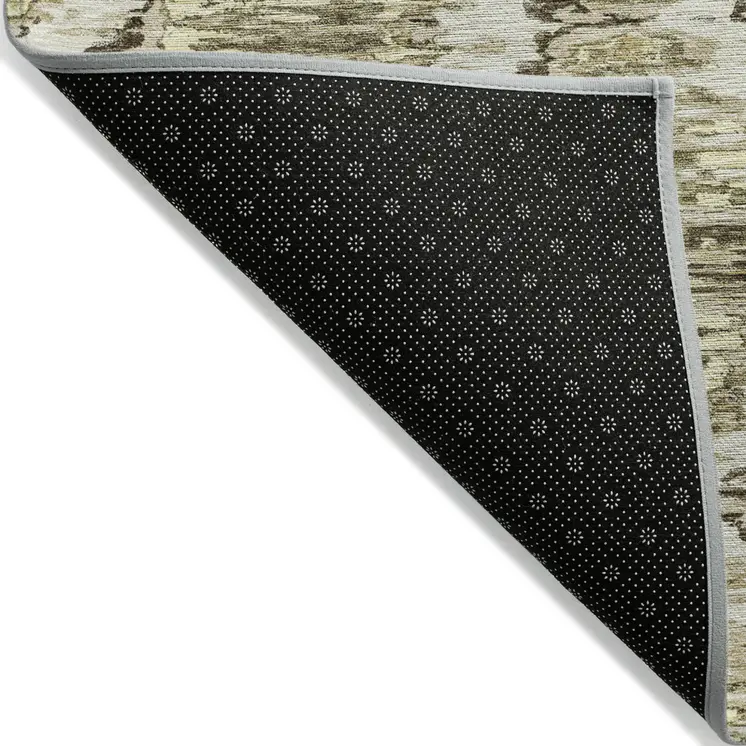 8' X 10' Taupe Brown And Beige Abstract Washable Indoor Outdoor Area Rug
