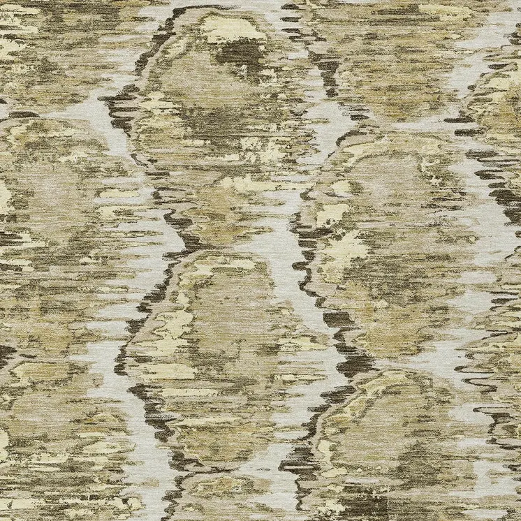 8' X 10' Taupe Brown And Beige Abstract Washable Indoor Outdoor Area Rug