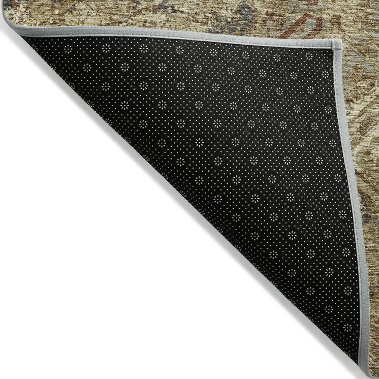 8' X 10' Brown Copper And Gold Geometric Washable Indoor Outdoor Area Rug