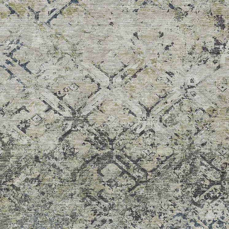 3' X 5' Silver Gray And Charcoal Geometric Washable Indoor Outdoor Area Rug