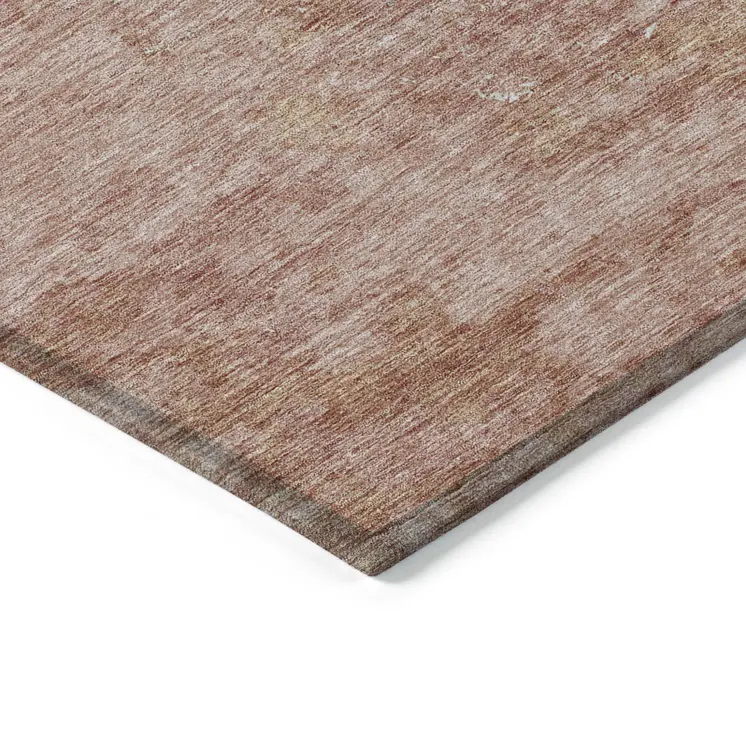 5' X 8' Salmon Ivory And Gray Floral Washable Indoor Outdoor Area Rug