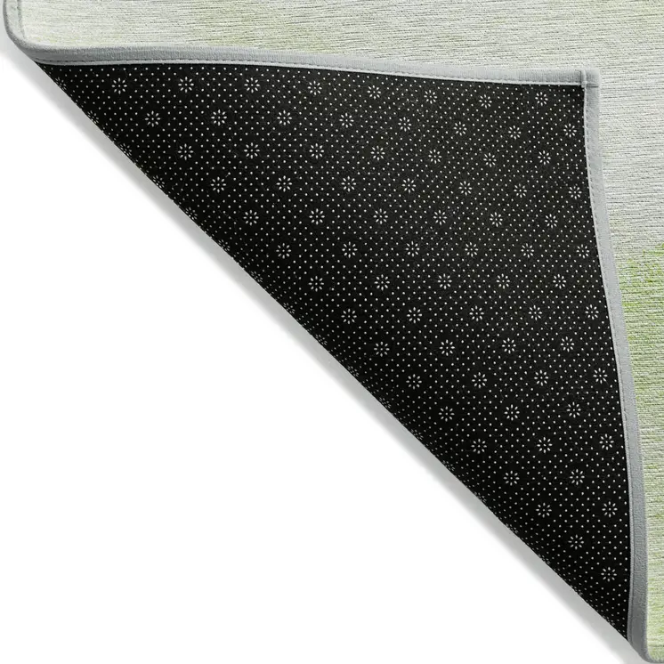 3' X 5' Artichoke Green Lime Green And Ivory Abstract Washable Indoor Outdoor Area Rug