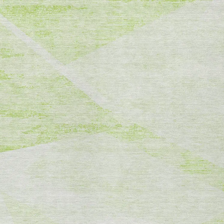 5' X 8' Artichoke Green Lime Green And Ivory Abstract Washable Indoor Outdoor Area Rug