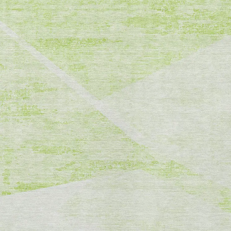 10' X 14' Artichoke Green Lime Green And Ivory Abstract Washable Indoor Outdoor Area Rug